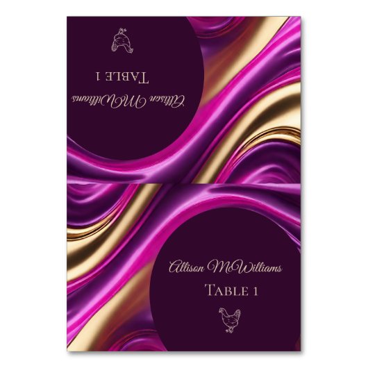 Numéro De Table Mariage Placer les cartes-Volaille Icon-violet et  (Par défaut)