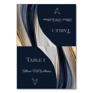 Numéro De Table Mariage Placer les cartes-Volaille Icône Bleu Blan