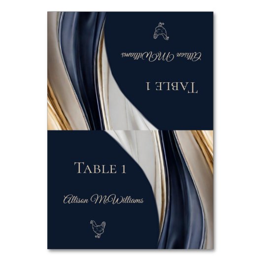 Numéro De Table Mariage Placer les cartes-Volaille Icône Bleu Blan (Par défaut)
