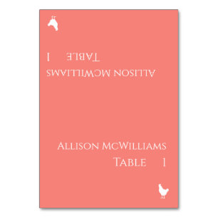 Numéro De Table Mariage Placer les cartes-Volaille Icône-Corail ro