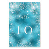 Numéro De Table Mariage plage bleu Argent (Dos)