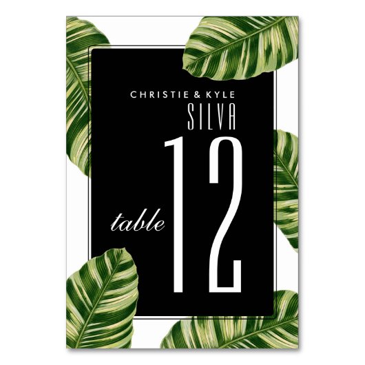 Numéro de table mariage | Plage de palmiers Vintag (Par défaut)