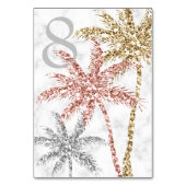 Numéro De Table Mariage plage Tri Gold Marble Palm Tree Feuilles (Par défaut)