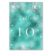 Numéro De Table Mariage plage turquoise parties scintillant verte  (Par défaut)