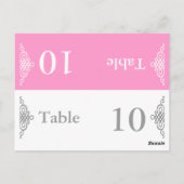 Numéro de table mariage pliant Carte postale Gris  (Dos)