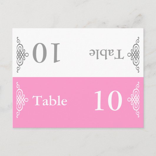 Numéro de table mariage pliant Carte postale Gris  (Devant)