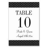 Numéro De Table Mariage pois noir et blanc (Dos)