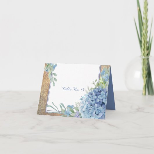 numéro de table mariage poussiéreux Blue Hydrangea (Devant)
