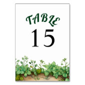 Numéro De Table Mariage printemps bois et belle verdure (Dos)