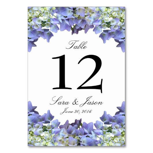 Numéro De Table Mariage Purple Hydrangea (Par défaut)