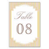 Numéro De Table Mariage rayé beige classique (Par défaut)
