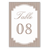 Numéro De Table Mariage Rayé Brun Classique Moka (Par défaut)