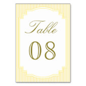 Numéro De Table Mariage rayé jaune classique (Dos)