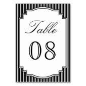 Numéro De Table Mariage rayé noir et blanc (Dos)