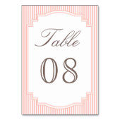 Numéro De Table Mariage rayé rose corail pastel (Par défaut)