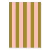Numéro De Table Mariage rayé vert olive et rose blush (Dos)