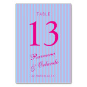 Numéro De Table Mariage Rayure Rose Bleu Rose Rétro Rose Clair (Par défaut)