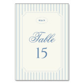 Numéro De Table Mariage Rayures Bleu Clair Classique (Par défaut)