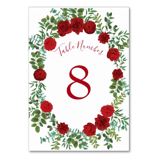 Numéro De Table Mariage Red Rose (Par défaut)