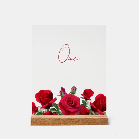 Numéro de table Mariage Red Roses (Recto)
