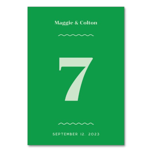 Numéro de table Mariage rétro (Dos)