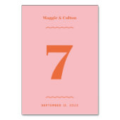 Numéro de table Mariage rétro (Par défaut)