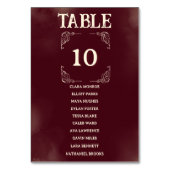 Numéro De Table Mariage rétro Bourgogne ivoire places pour invités (Par défaut)