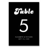 Numéro De Table Mariage Rétro Chic Noir et Blanc (Par défaut)