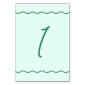Numéro De Table Mariage rétro Mint Wavy (Dos)