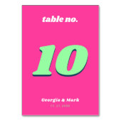 Numéro De Table Mariage rétro rose et vert gras (Par défaut)