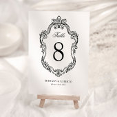 Numéro De Table Mariage Rococo Vintage
