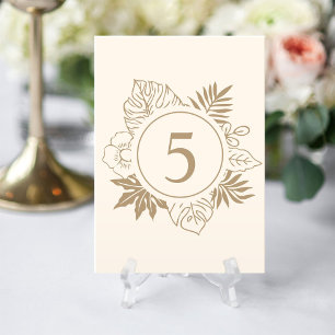 Numéro De Table Mariage romantique de verdure tropicale