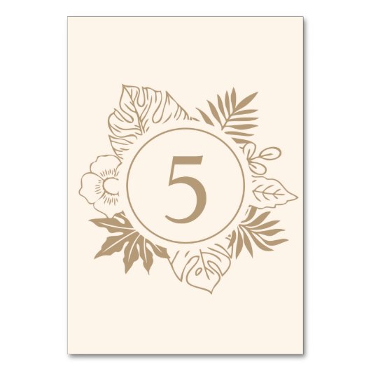 Numéro De Table Mariage romantique de verdure tropicale (Par défaut)