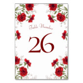 Numéro De Table Mariage Romantique Rose Rouge (Par défaut)
