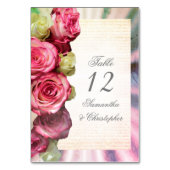 Numéro de table mariage rose (Dos)