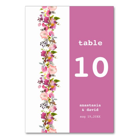 Numéro De Table Mariage rose (Par défaut)
