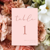 Numéro De Table Mariage rose