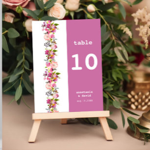 Numéro De Table Mariage rose