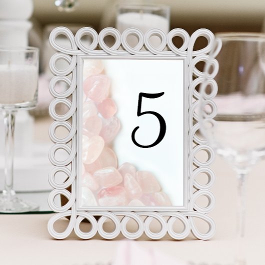 Numéro De Table Mariage rose à quartz rose