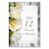 Numéro de table mariage rose blanche (Dos)