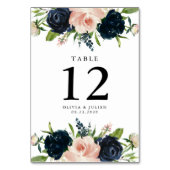 Numéro De Table Mariage Rose bleu et bleu marine (Par défaut)