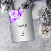 Numéro De Table Mariage Rose Boho Silver et Purple