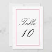 Numéro de table Mariage rose clair (Devant)