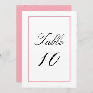 Numéro de table Mariage rose clair