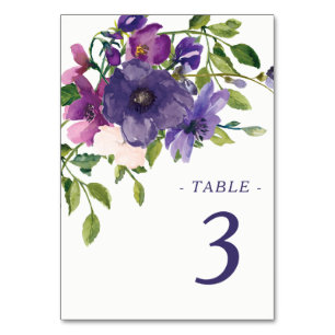Numéro De Table Mariage Rose de Blue Violet Wild