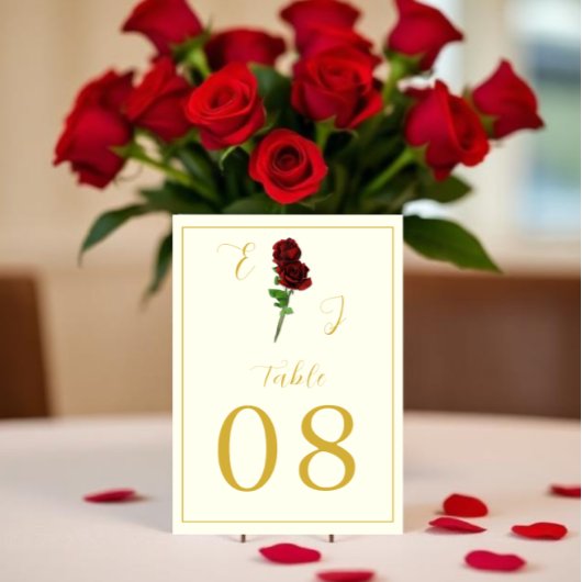 Numéro De Table Mariage Rose d'or ivoire