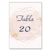 Numéro De Table Mariage rose et or (Dos)
