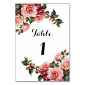 Numéro De Table Mariage rose et rouge foncé moody (Dos)