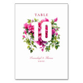 Numéro De Table Mariage Rose Magenta Wild (Dos)