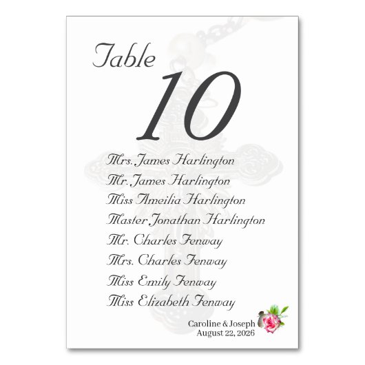 Numéro De Table Mariage Rose nuptial (Par défaut)